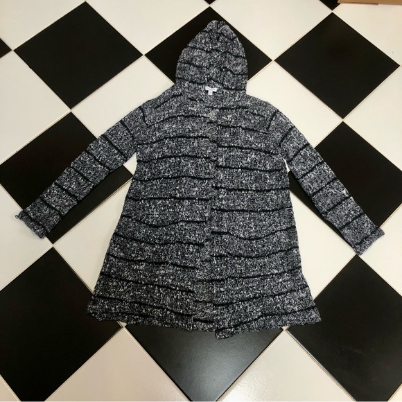 NWOT Splendid Broome Stripe Olivine Long Popcorn Knit Hooded Cardigan Sweater XS - Picture 3 of 12